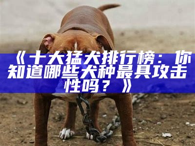 《十大猛犬排行榜：你知道哪些犬种最具攻击性吗？》