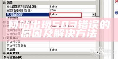 网站出现503错误的原因及解决方法