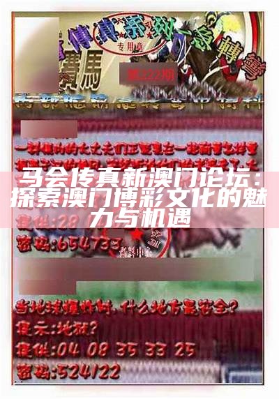 2024澳门马会传真论坛：全面解析与展望